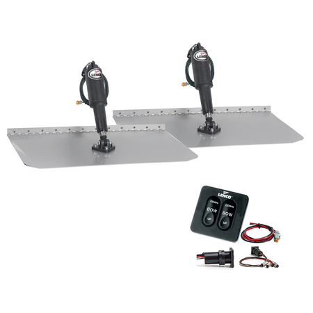 LENCO MARINE 12" x 18" Standard Trim Tab Kit w/Standard Tactile Switch Kit 12V TT12X18